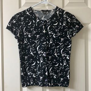 🌷3 for$25🌷Jacob, US XS, Black & White Floral Print Cap Sleeved Cardigan